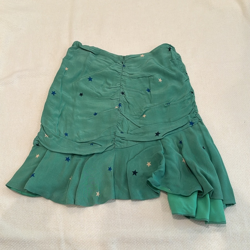 Majorelle Star Patterned Ruffle Green Mini Skirt - Picture 3 of 4